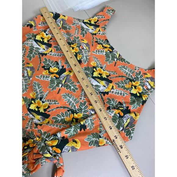 Patagonia Pataloha Womens Tropical Bird Floral Dress Size 18 Organic Cotton Boho - Picture 5 of 16